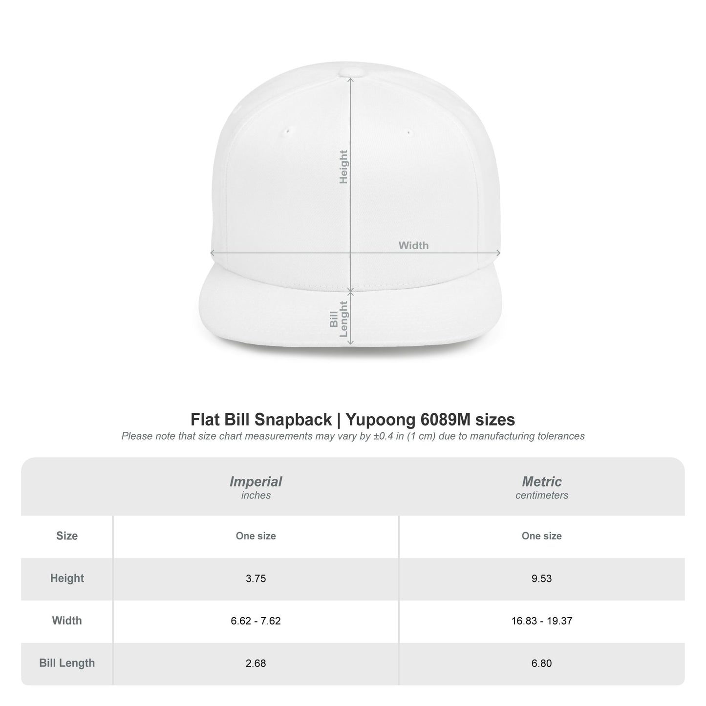 Snapback Hat — Ash & Halo Logo Flat Bill Cap